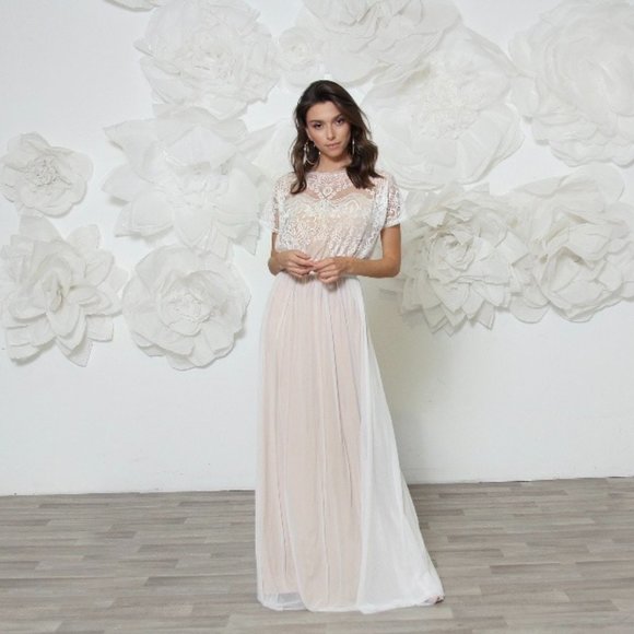 Lacy Boho Maxi Wedding Dress - Picture 2 of 11